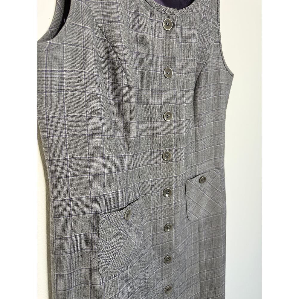 Pendleton Wool Dress Button Front Gray Plaid Made… - image 3